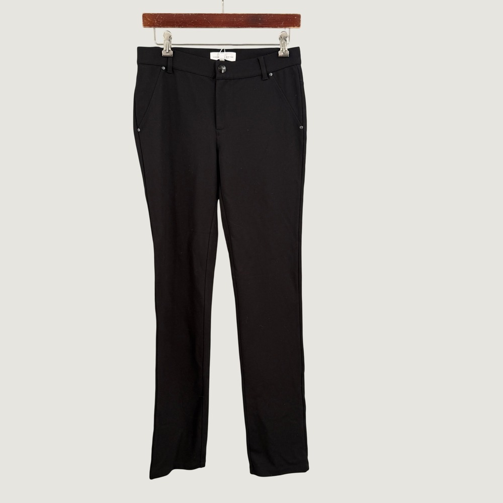 Veronika Maine Black Stretch Knit Pants Womens Size 10 Trouser 33" Inseam New